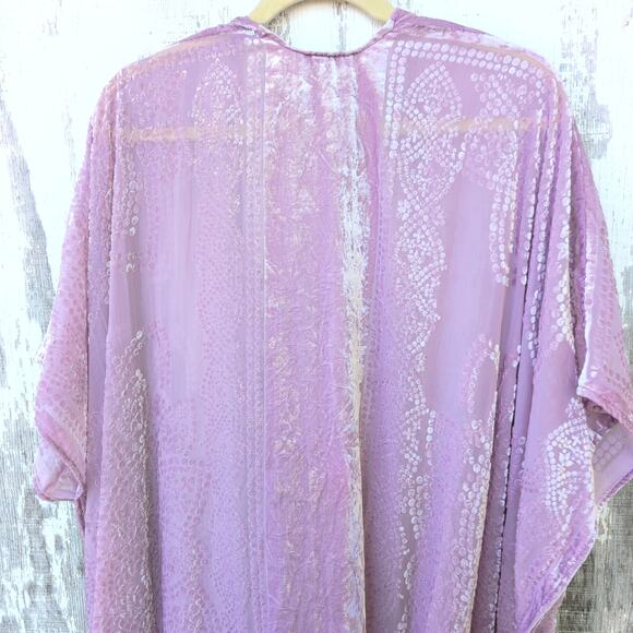 Torrid Velvet Lavender Pearl Burnout Kimono SoftGirl Gypsy Boho Women's 1X/2X - Picture 6 of 10